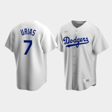 Men's Los Angeles Dodgers Julio Urias #7 White Cooperstown Collection Home Jersey