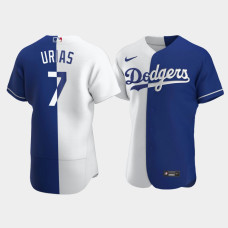 Men's Los Angeles Dodgers Julio Urias #7 Royal Color Split Authentic Jersey Men's Los Angeles Dodgers Julio Urias #7 Royal Color Split Authentic Jersey