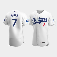 Men's Los Angeles Dodgers Julio Urias White Home Authentic Jersey - Jackie Robinson 75th Anniversary