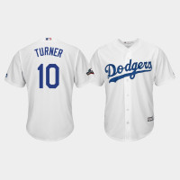 Los Angeles Dodgers Men's #10 Justin Turner 2019 Postseason White Official Home Cool Base Jersey