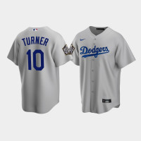 Men's Los Angeles Dodgers Justin Turner Gray 2020 World Series Alternate Replica Jersey