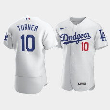 Men's Los Angeles Dodgers #10 Justin Turner White Authentic Jersey