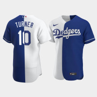 Men's Los Angeles Dodgers Justin Turner #10 Royal Color Split Authentic Jersey Men's Los Angeles Dodgers Justin Turner #10 Royal Color Split Authentic Jersey