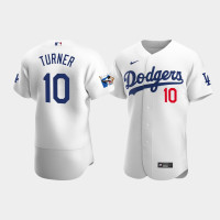 Men's Los Angeles Dodgers Justin Turner White Home Authentic Jersey - Jackie Robinson 75th Anniversary