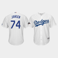 Los Angeles Dodgers Men's #74 Kenley Jansen 2019 Postseason White Official Home Cool Base Jersey