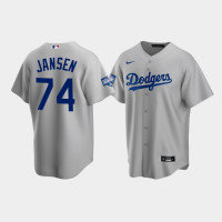 Men's Los Angeles Dodgers Kenley Jansen Gray 2020 World Series Champions Alternate Replica Jersey