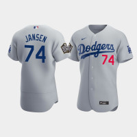 Men's Los Angeles Dodgers Kenley Jansen Gray 2020 World Series Alternate Authentic Jersey