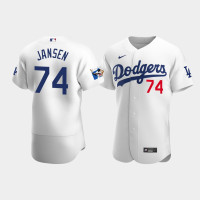 Men's Los Angeles Dodgers Kenley Jansen White Home Authentic Jersey - Jackie Robinson 75th Anniversary