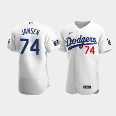Men's Los Angeles Dodgers Kenley Jansen White Home Authentic Jersey - Jackie Robinson 75th Anniversary