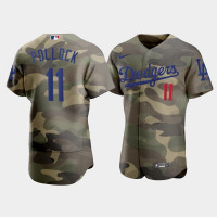 A.J. Pollock Los Angeles Dodgers Camo 2021 Armed Forces Day Authentic Jersey