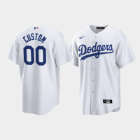 Custom Los Angeles Dodgers White Replica Home Player Jersey Custom Los Angeles Dodgers White Replica Home Player Jersey