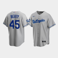 Men's Los Angeles Dodgers Matt Beaty Gray 2020 World Series Champions Road Replica Jersey Men's Los Angeles Dodgers Matt Beaty Gray 2020 World Series Champions Road Replica Jersey