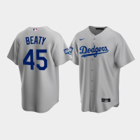 Men's Los Angeles Dodgers Matt Beaty Gray 2020 World Series Champions Alternate Replica Jersey Men's Los Angeles Dodgers Matt Beaty Gray 2020 World Series Champions Alternate Replica Jersey