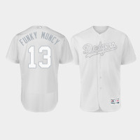 Men's Los Angeles Dodgers Authentic #13 Max Muncy 2019 Players' Weekend White Funky Muncy Jersey