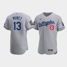 Men's Los Angeles Dodgers Max Muncy Gray 2020 World Series Road Authentic Jersey