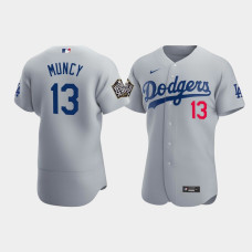 Men's Los Angeles Dodgers Max Muncy Gray 2020 World Series Alternate Authentic Jersey Men's Los Angeles Dodgers Max Muncy Gray 2020 World Series Alternate Authentic Jersey