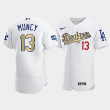 Men's Los Angeles Dodgers Max Muncy White 2021 Gold Program Authentic Patch Jersey