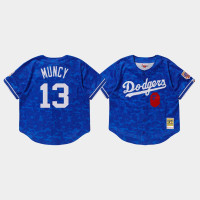 Men's Los Angeles Dodgers Max Muncy #13 Blue BAPE x Mitchell & Ness Jersey