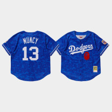 Men's Los Angeles Dodgers Max Muncy #13 Blue BAPE x Mitchell & Ness Jersey