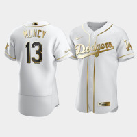 Men's Los Angeles Dodgers Max Muncy #13 White Golden Edition Authentic Jersey Men's Los Angeles Dodgers Max Muncy #13 White Golden Edition Authentic Jersey
