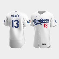 Men's Los Angeles Dodgers Max Muncy White Home Authentic Jersey - Jackie Robinson 75th Anniversary