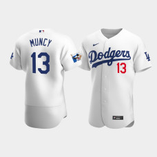 Men's Los Angeles Dodgers Max Muncy White Home Authentic Jersey - Jackie Robinson 75th Anniversary