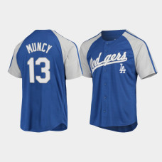 Los Angeles Dodgers Max Muncy Button-Down Raglan Replica Men's Jersey - Royal