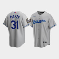 Men's Los Angeles Dodgers #31 Mike Piazza Gray 2020 World Series Replica Road Jersey