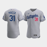 Men's Los Angeles Dodgers #31 Mike Piazza Gray Authentic 2020 Road Jersey