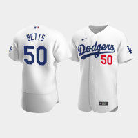 Men's Los Angeles Dodgers #50 Mookie Betts White Authentic Home Player Jersey