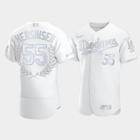 Men's Los Angeles Dodgers Orel Hershiser #55 White Awards Collection NL Cy Young Jersey Men's Los Angeles Dodgers Orel Hershiser #55 White Awards Collection NL Cy Young Jersey
