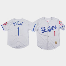 Men's Los Angeles Dodgers #1 Pee Wee Reese Gray 1981 Authentic Jersey Men's Los Angeles Dodgers #1 Pee Wee Reese Gray 1981 Authentic Jersey