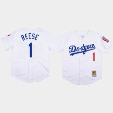 Men's Los Angeles Dodgers #1 Pee Wee Reese White 1981 Authentic Jersey Men's Los Angeles Dodgers #1 Pee Wee Reese White 1981 Authentic Jersey