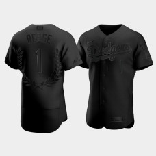 Men's Los Angeles Dodgers Pee Wee Reese #1 Black Awards Collection Retirement Jersey Men's Los Angeles Dodgers Pee Wee Reese #1 Black Awards Collection Retirement Jersey