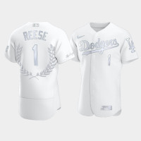 Men's Los Angeles Dodgers Pee Wee Reese #1 White Awards Collection Retirement Jersey Men's Los Angeles Dodgers Pee Wee Reese #1 White Awards Collection Retirement Jersey