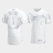 Men's Los Angeles Dodgers Pee Wee Reese #1 White Awards Collection Retirement Jersey Men's Los Angeles Dodgers Pee Wee Reese #1 White Awards Collection Retirement Jersey