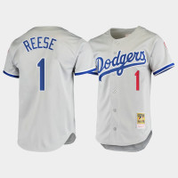 Men's Los Angeles Dodgers #1 Pee Wee Reese Gray 1981 Cooperstown Collection Authentic Jersey Men's Los Angeles Dodgers #1 Pee Wee Reese Gray 1981 Cooperstown Collection Authentic Jersey