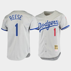 Men's Los Angeles Dodgers #1 Pee Wee Reese Gray 1981 Cooperstown Collection Authentic Jersey Men's Los Angeles Dodgers #1 Pee Wee Reese Gray 1981 Cooperstown Collection Authentic Jersey