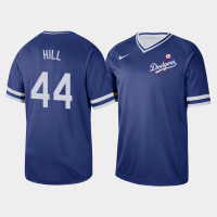 Men's Los Angeles Dodgers Rich Hill #44 Royal Cooperstown Collection V-Neck Legend Jersey