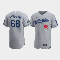 Men's Los Angeles Dodgers Ross Stripling Gray Authentic Patch 2020 Road Jersey