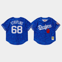 Men's Los Angeles Dodgers Ross Stripling #68 Blue BAPE x Mitchell & Ness Jersey