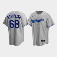 Men's Los Angeles Dodgers #68 Ross Stripling Gray Replica Road Jersey Men's Los Angeles Dodgers #68 Ross Stripling Gray Replica Road Jersey