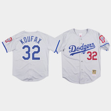 Men's Los Angeles Dodgers #32 Sandy Koufax Gray 1981 Authentic Jersey