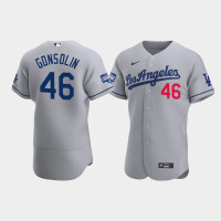 Men's Los Angeles Dodgers Tony Gonsolin Gray 2020 World Series Champions Road Authentic Jersey