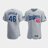 Men's Los Angeles Dodgers Tony Gonsolin Gray 2020 World Series Champions Alternate Authentic Jersey