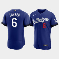 Los Angeles Dodgers Trea Turner Royal 2021 City Connect Authentic Jersey