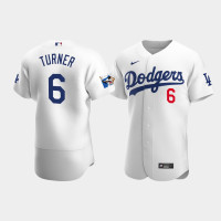 Men's Los Angeles Dodgers Trea Turner White Home Authentic Jersey - Jackie Robinson 75th Anniversary