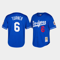 Los Angeles Dodgers Trea Turner Men's Royal Mesh Batting Practice Cooperstown Collection Jersey Los Angeles Dodgers Trea Turner Men's Royal Mesh Batting Practice Cooperstown Collection Jersey