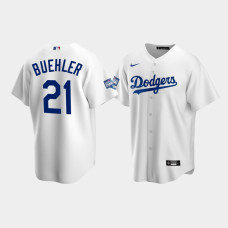 Men's Los Angeles Dodgers Walker Buehler White 2020 World Series Champions Home Replica Jersey
