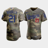 Men's Los Angeles Dodgers Walker Buehler Camo Armed Forces Day Authentic Jersey